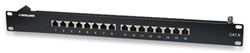 Cat6 Shielded Patch Panel 16-Port, FTP, 1U, 90° Top-Entry Punch-Down Blocks