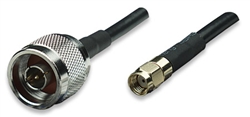 Antenna Cable N-type Male/RP-SMA Male, RG-58, 0.21 dB loss per ft., 10 ft (3.0 m)