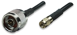 Antenna Cable N-type Male/RP-SMA Male, RG-58, 0.21 dB loss per ft., 25 ft (7.5 m)