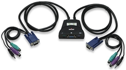 2-Port Mini KVM Switch 2-Port PS/2, Audio Support