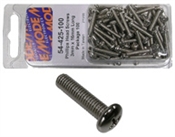 Nickel Plated Round Phillips Head Bolts (Metric) 4mm Size 12mm Length