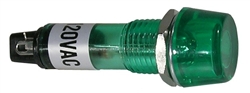 Neon Indicator (Internal Resistor) 120 VAC Green Lens
