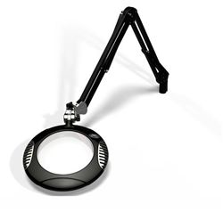 LED Illuminated Magnifier, Green-Lite , 7.5"Diameter  2x (4 Diop), 43" Arm Reach, SD Base, 120-240V, Carbon Black