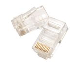 Modular Plug - 10P10C - Flat Cable - Stranded Wire - 50 uin gold - 1000 per bag