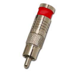 RCA Connector for RG6/U - RED - 100 Pk