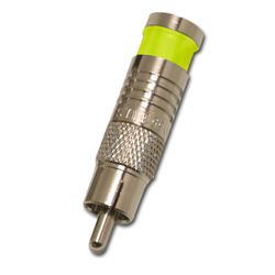 RCA Connector for RG6/U - Yellow - 100 Pk