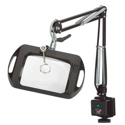Magnilite - Vision-Lite Rectangular Magnifier - 43" Reach - Table Edge Clamp, Carbon Black