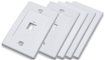 Wall Plate 5-Pack Flush-Mount, 1-Outlet, White, 5-Piece Multi-Pack
