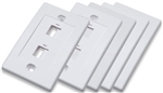 Wall Plate 5-Pack Flush-Mount, 2-Outlet, White, 5-Piece Multi-Pack
