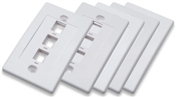 Wall Plate 5-Pack Flush-Mount, 3-Outlet, White, 5-Piece Multi-Pack