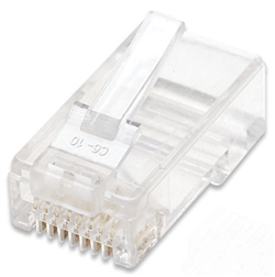 100-Pack Cat5e RJ45 Modular Plugs UTP, 2-prong, for stranded wire, 100 plugs in jar