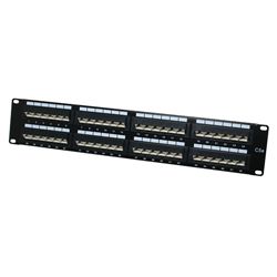 Patch Panel, CAT5e, 48 Port, 45 degree entry