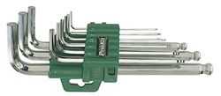 9 Pc. Ball Point Hex Wrench Set..1/16" to 3/8"