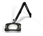 Rectangle LED Magnifier, Lens dimension 7x5.25. 2x (4 Diop), 43" Arm Reach, CD Base, 120-240V, Carbon Black