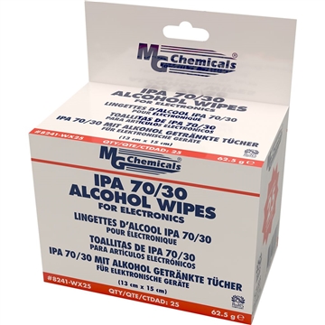 8241-WX25 - 70/30 Isopropyl Alcohol Wipe - 25 Pack - 5" Ã— 6" Wipes