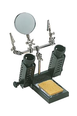 Soldering Stand w/Helping Hands & Magnifier