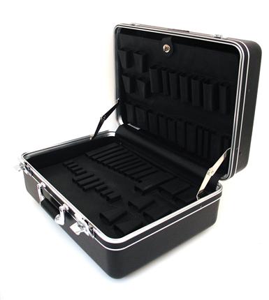 928T-CB DELUXE POLYETHYLENE TOOL CASE WITH CHROME HARDWARE COLOR BLACK