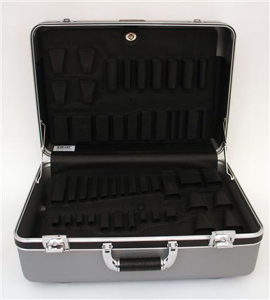 928TG-CB DELUXE POLYETHYLENE TOOL CASE WITH CHROME HARDWARE COLOR GRAY