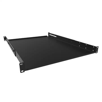 1U Adjustable-depth telescoping solid shelf, usable depths of 18 to 25 inches