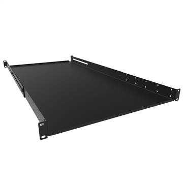 1U Adjustable-depth telescoping solid shelf, usable depths of 25 to 36 inches