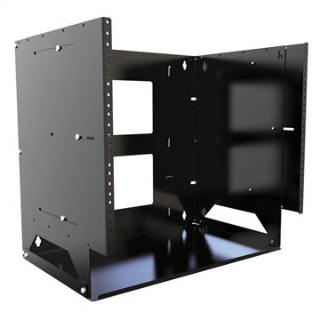 8U Adjustable-depth rack provides 12 to 18 inches in depth and includes a 12 inch depth shelf