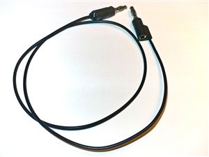 Black Stackable Single Banana Plug on Both Ends, 24" 20G PVC