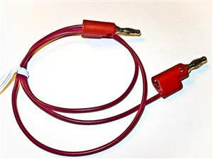 Red Stackable Single Banana Plug on Both Ends, 24" 20G PVC