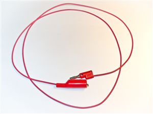 Red Insulated Alligator Clip to Stackable Banana Plug, 24" 20G PVC