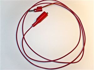 Red Insulated Alligator Clip to Stackable Banana Plug, 36" 20G PVC