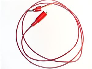 Red Insulated Alligator Clip to Stackable Banana Plug, 48" 20G PVC