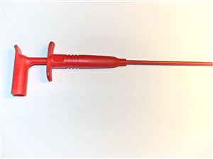 Red Right Angle Insulated Plunger Clamp Clip - 7.50"