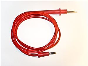 Red Multiple Feature Test Prod to Unshrouded Banana Plug, 48" 18G PVC