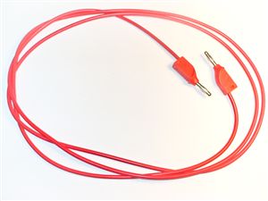 Red Unshrouded Banana Plug on Both Ends 20" 18G Silicone
