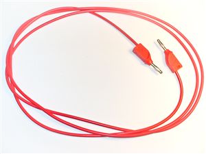 Red Unshrouded Banana Plug on Both Ends 72" 18G Silicone