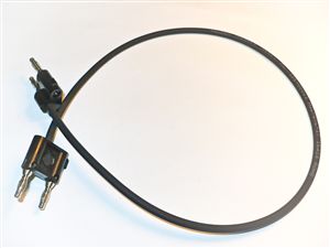 Black Stackable Double Banana Plug on Both Ends-RG58, 36" RG58 Coax