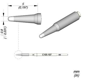 C105107 - Cartridge Conical dia. 0,8 Nano Soldering Tip