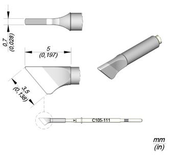 C105111 - Cartridge Knife  3,5X0,7 Nano Soldering Tip