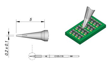 C105116 - Cartridge Chisel 0,2x0,1 Nano Soldering Tip