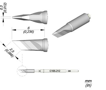 C105212 - Cartridge Knife  2,5X0,3 S1 Nano Soldering Tip