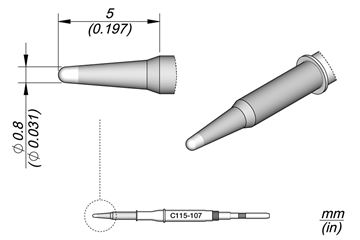 C115107 - Cartridge Conical dia. 0,8 Nano Soldering Tip
