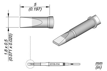C115114 - Cartridge Chisel 1,8x0,5 Nano Soldering Tip