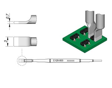 C120003 - Cartridge Dual in Line 3,0 PA120 Micro Tweezer Tip