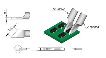 C120007 - Cartridge Dual in Line  3,5Rig PA120 Micro Tweezer Tip