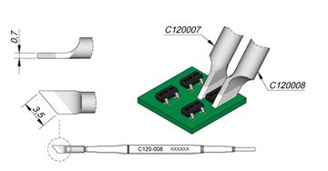 C120008 - Cartridge Dual in Line  3,5Left PA120 Micro Tweezer Tip