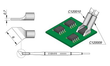 C120010 - Cartridge Dual in Line  6,0Left PA120 Micro Tweezer Tip