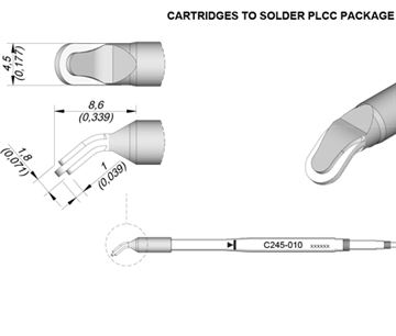 C245010 - Cartridge J-Lead 4,5X1,8 T245 Soldering Tip