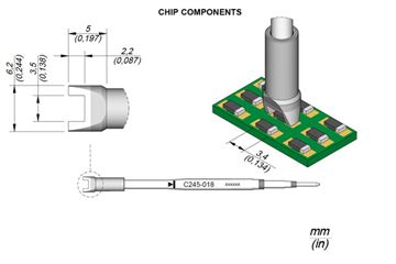 C245018 - Cartridge Chip 3,4 T245 Soldering Tip