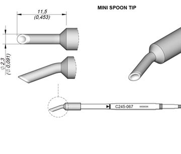 C245067 - Cartridge Spoon dia. 2,3 T245 Soldering Tip