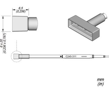 C245311 - Cartridge for Plastics 20x6 T245 Soldering Tip