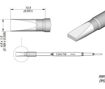 C245708 - Cartridge Chisel 4,8x1,5 HT S2 T245 Soldering Tip
